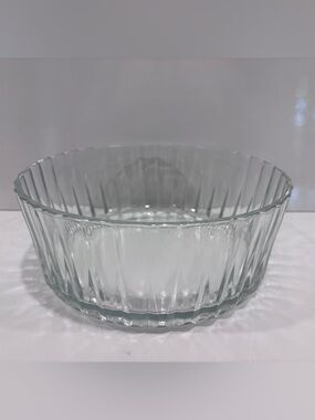 Vintage Turkish Pasabache Clear Glass Bowl With Ribbed Design VL5177
